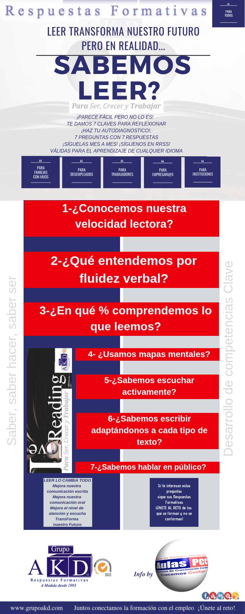 LEE CON HABILIDADES Y TE CAMBIARÁ TODO LEER TRANSFORMA TU FUTURO