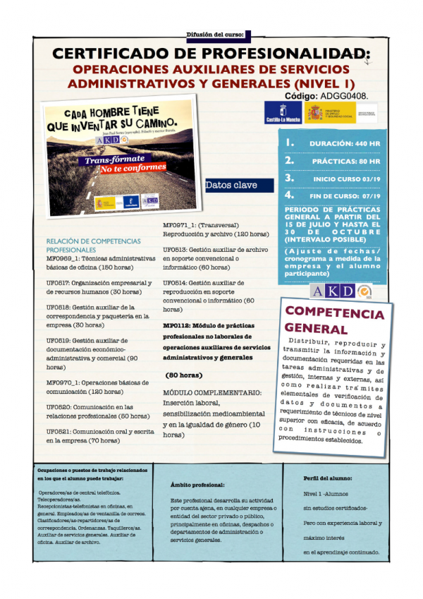 Difusión PNL OP. AUXILIARES de servicios administrativos y generales